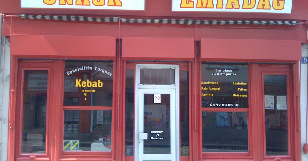 Snack Emirdag SaintChamond 1 avis, Horaires, Téléphone